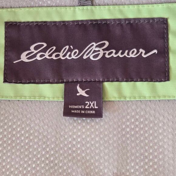 Eddie Bauer Womens WeatherEdge Hooded Rain Jacket Light Green 2XL - Picture 2 of 12